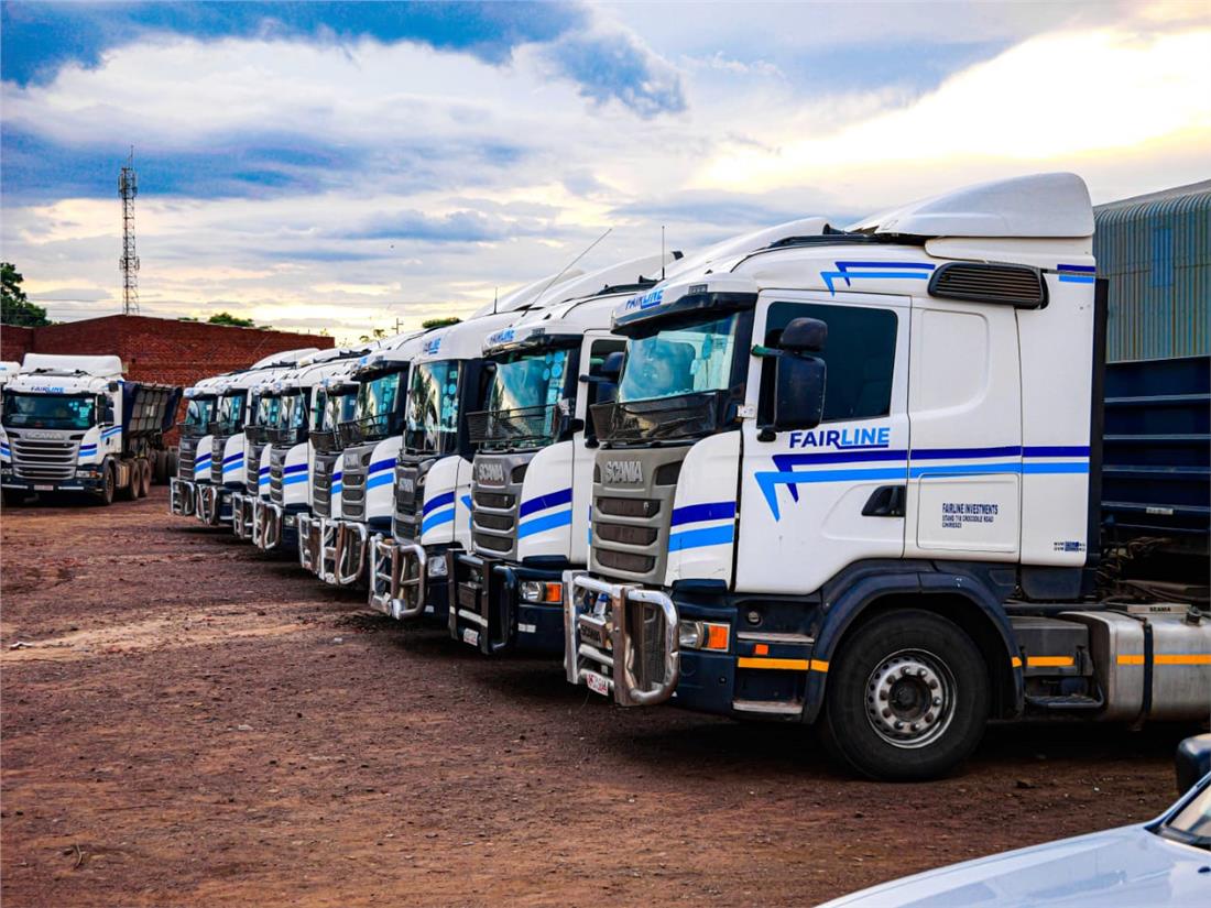 FAIRLINE fleet lined up for cross-border freight operations